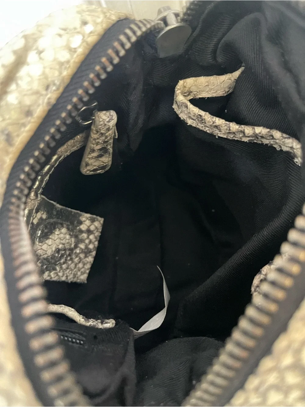Ash Moxy Python Snakeskin print Leather Studded Crossbody Bag
